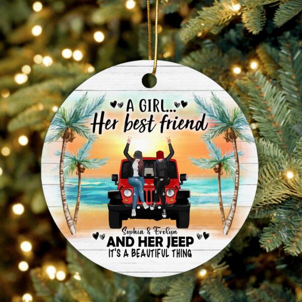 Custom Personalized Besties Off-road Ornament - Gift For Best Friends - A Girl... Her Best Friend