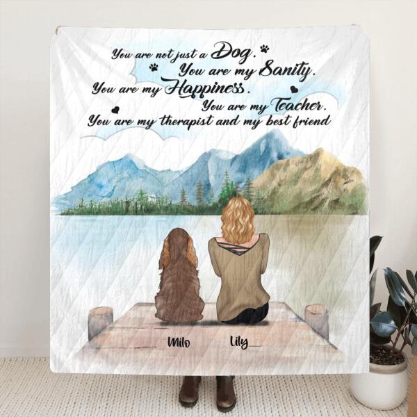 Custom Personalized Dog Mom Quilt/ Fleece Blanket  - Upto 5 Dogs - Best Gift For Dog Lovers - You Are My Best Friend - TBZX4U