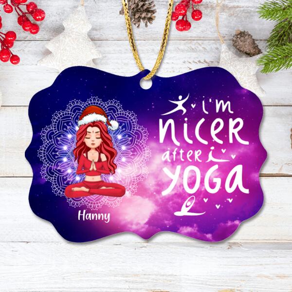 Custom Personalized Christmas Yoga Circle/Rectangle Ornament - Best Gift For Yoga Lovers