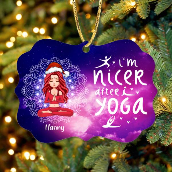 Custom Personalized Christmas Yoga Circle/Rectangle Ornament - Best Gift For Yoga Lovers