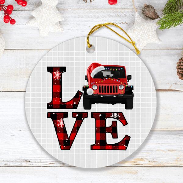 Custom Personalized Love Off - Road Car Ornament