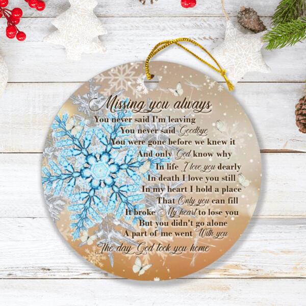 Custom Personalized Remembrance Ornament - Best Memorial Gift - Missing You Always - GTWDM6