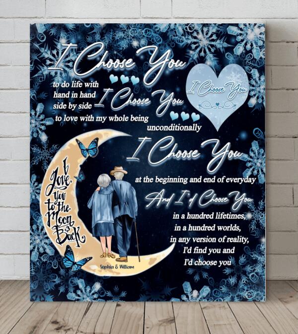 Custom Personalized Old Couple Canvas - Best Gift For Couple - I Choose You