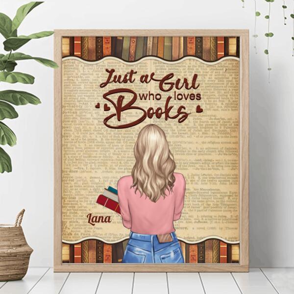 Personalized Reading Book Poster - Gift Idea For Reading Lovers - Just A Girl Who Loves Books