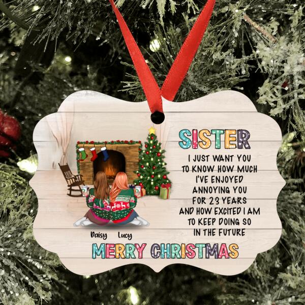 Custom Personalized Xmas Sisters Ornament - Best Gift For Sister/Friend - Merry Christmas