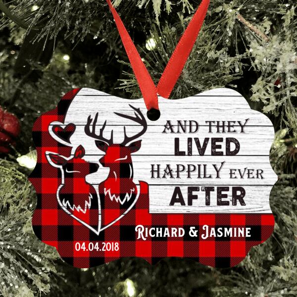 Custom Personalized Old Buck & Sweet Doe Ornament - Best Gift For Couple