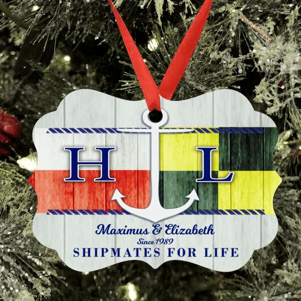 Custom Personalized Nautical Ornament - Best Gift For Couple - Shipmates For Life