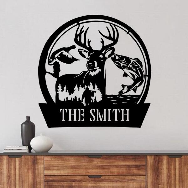 Personalized Ultimate Outdoor Metal Monogram Sign - Custom Family Name