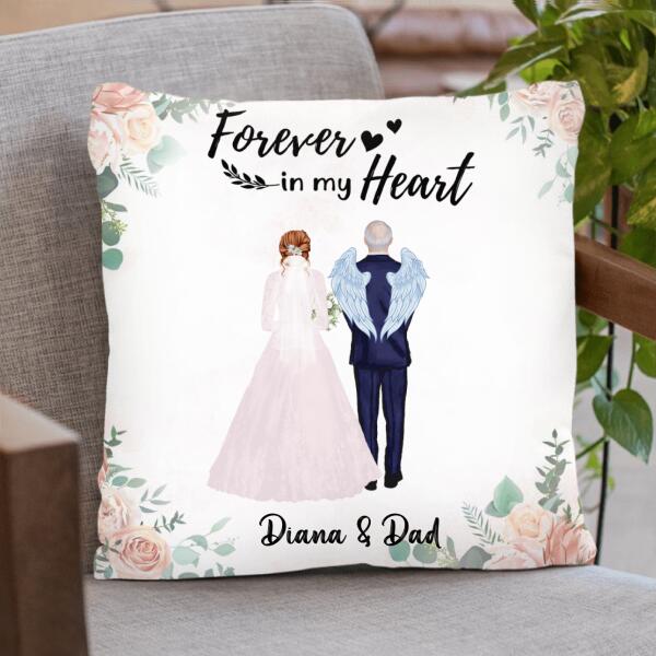 Custom Personalized Wedding Parent In Heaven Pillow Cover & Quilt/ Fleece Blanket - Memorial Gift Idea - Forever In My Heart