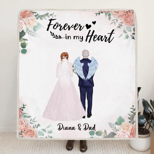 Custom Personalized Wedding Parent In Heaven Pillow Cover & Quilt/ Fleece Blanket - Memorial Gift Idea - Forever In My Heart