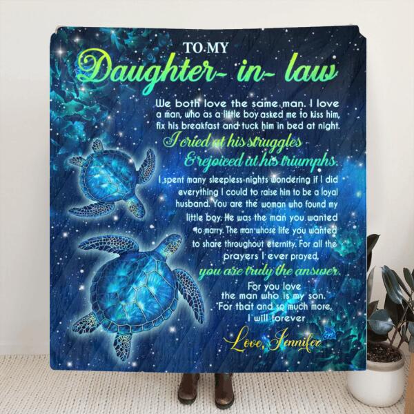 Personalized To My Daughter In Law Quilt/ Fleece Blanket - Gift Idea For Daughter In Law