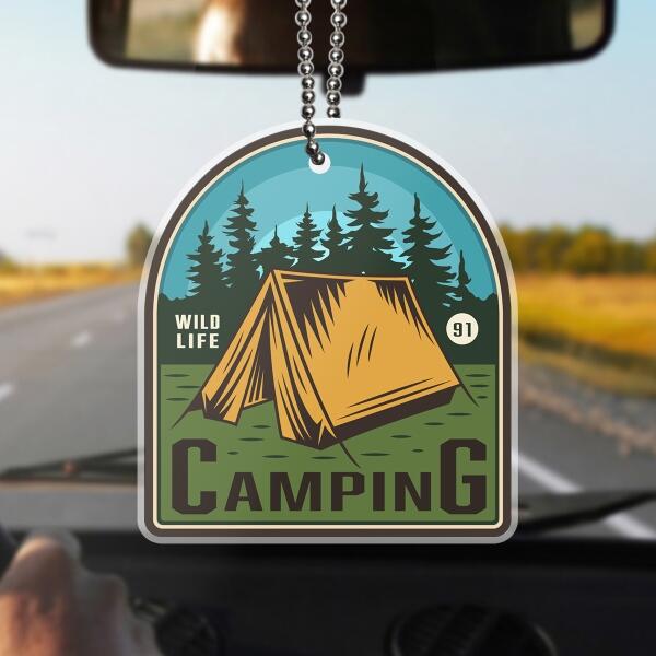 Custom Personalized Camping Car Ornament - Upto 12 Options - Gift Idea For Camping Lover