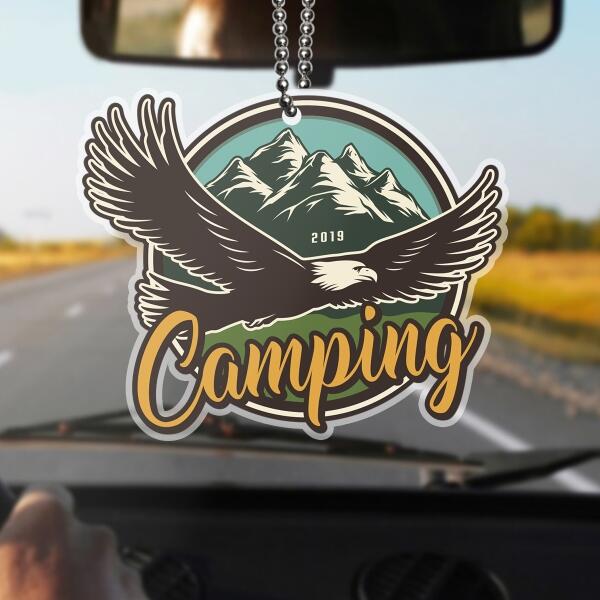 Custom Personalized Camping Car Ornament - Upto 12 Options - Gift Idea For Camping Lover