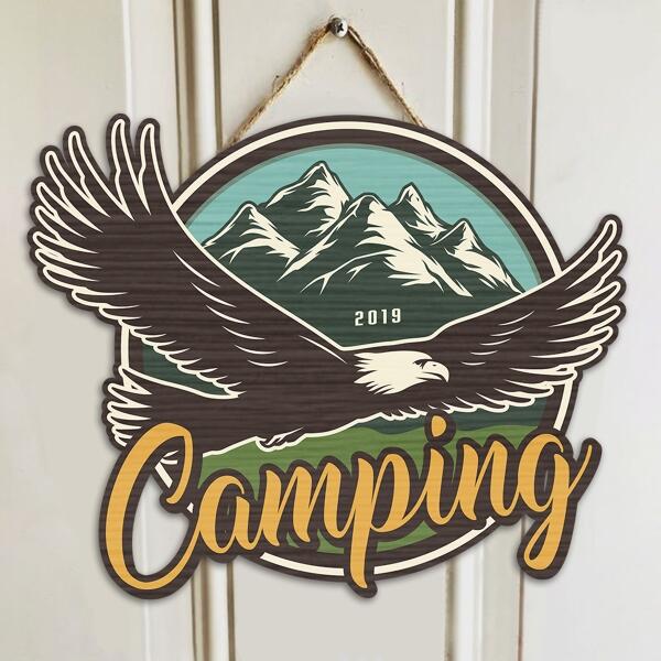 Custom Personalized Camping Door Sign - Upto 12 Options - Gift Idea For Camping Lover