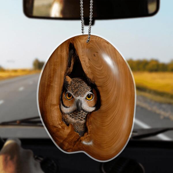 Custom Personalized Owl Car Ornament - Gift Idea For Owl Lover