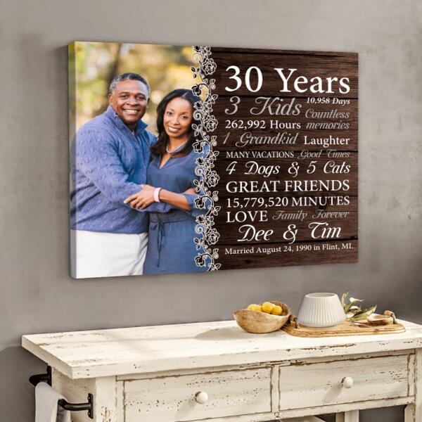 Custom Personalized Marrige Aniversary Canvas - Valentine Gift For Married Couples