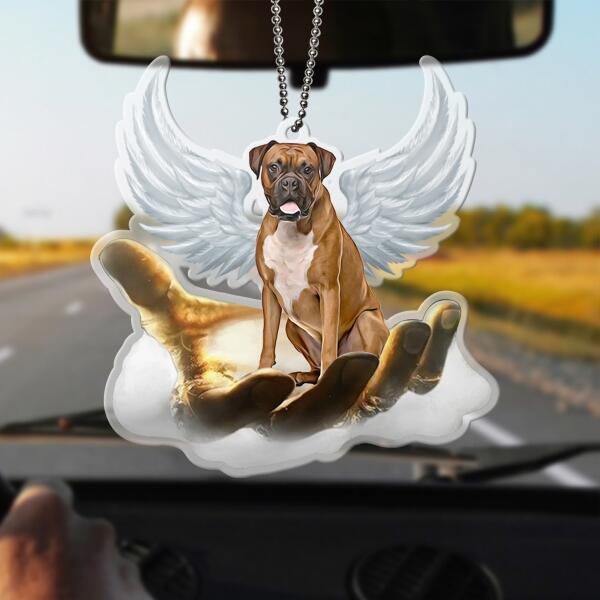 Custom Personalized Memorial Dog Car Ornament - Upto 12 Dog Breeds - Gift Idea For Dog Lover