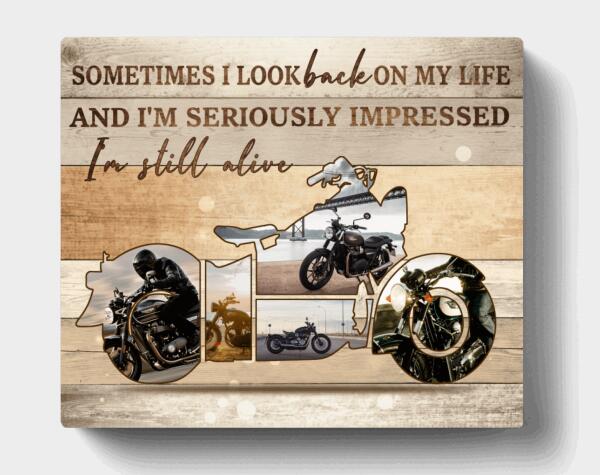 Custom Personalized Motorcycle Canvas - Best Gift For Motorcycle Lovers - Sometimes I Look Back On My Life