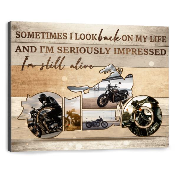 Custom Personalized Motorcycle Canvas - Best Gift For Motorcycle Lovers - Sometimes I Look Back On My Life