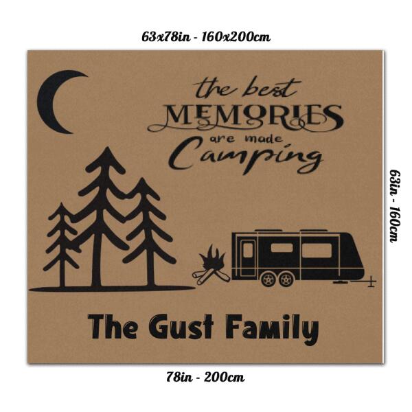 Custom Personalized Camping Rug - Gift For Whole Family, Camping Lovers - The best memories are made camping - QYE7EZ