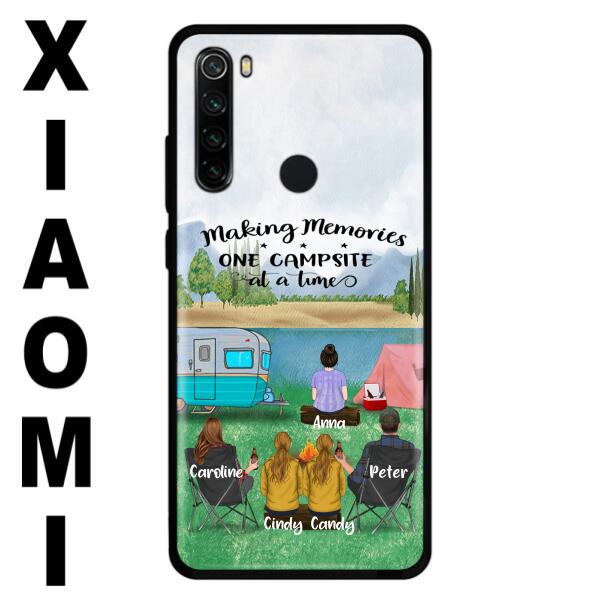 Custom Personalized Camping Phone Case - Couple With 3 Kids - Gift Idea For Camping Lover - Case For Xiaomi, Oppo And Huawei