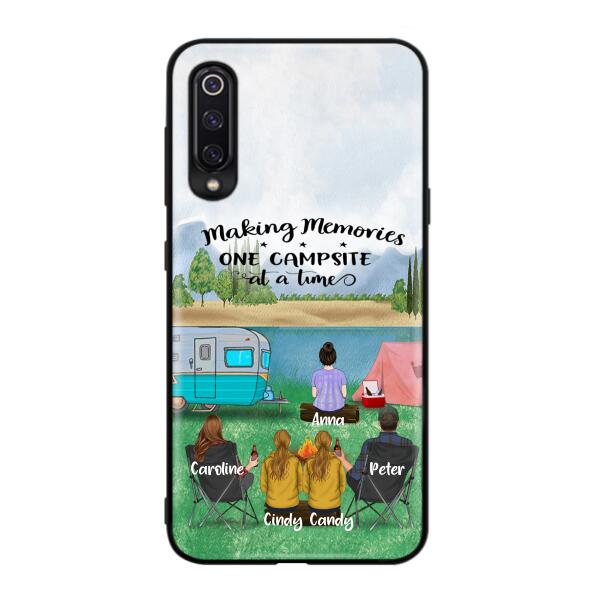 Custom Personalized Camping Phone Case - Couple With 3 Kids - Gift Idea For Camping Lover - Case For Xiaomi, Oppo And Huawei