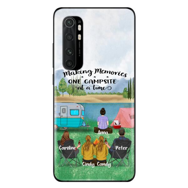 Custom Personalized Camping Phone Case - Couple With 3 Kids - Gift Idea For Camping Lover - Case For Xiaomi, Oppo And Huawei