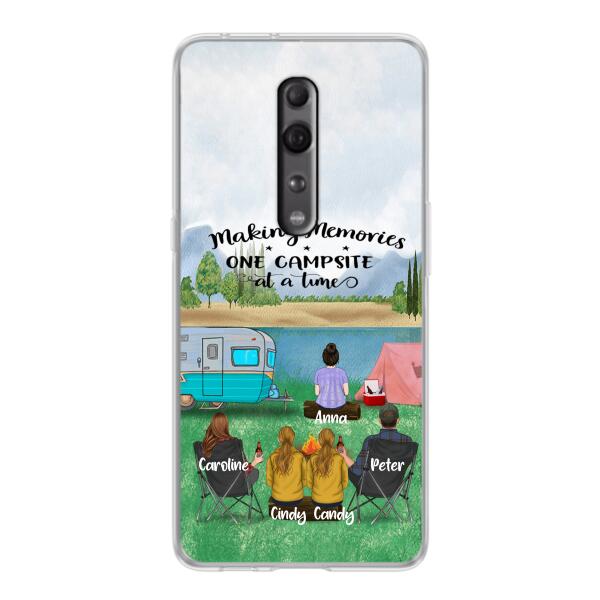 Custom Personalized Camping Phone Case - Couple With 3 Kids - Gift Idea For Camping Lover - Case For Xiaomi, Oppo And Huawei