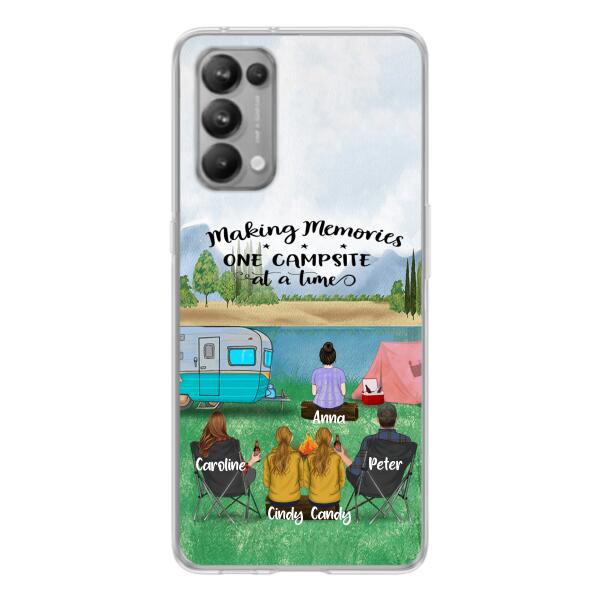 Custom Personalized Camping Phone Case - Couple With 3 Kids - Gift Idea For Camping Lover - Case For Xiaomi, Oppo And Huawei