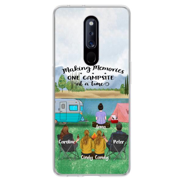 Custom Personalized Camping Phone Case - Couple With 3 Kids - Gift Idea For Camping Lover - Case For Xiaomi, Oppo And Huawei