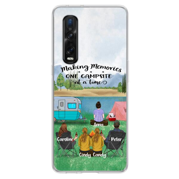 Custom Personalized Camping Phone Case - Couple With 3 Kids - Gift Idea For Camping Lover - Case For Xiaomi, Oppo And Huawei