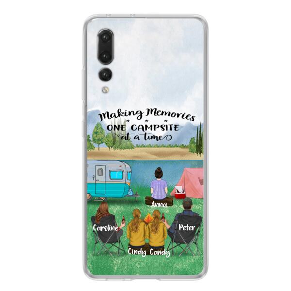 Custom Personalized Camping Phone Case - Couple With 3 Kids - Gift Idea For Camping Lover - Case For Xiaomi, Oppo And Huawei