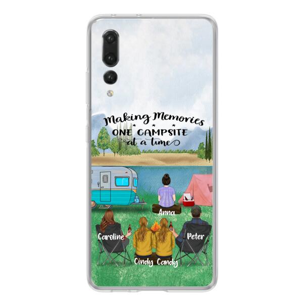 Custom Personalized Camping Phone Case - Couple With 3 Kids - Gift Idea For Camping Lover - Case For Xiaomi, Oppo And Huawei