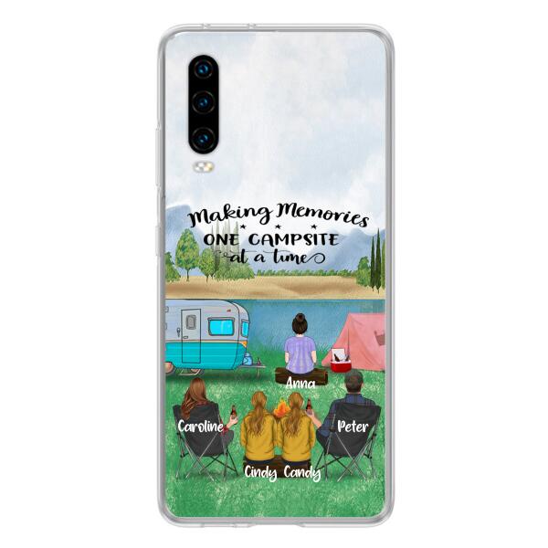 Custom Personalized Camping Phone Case - Couple With 3 Kids - Gift Idea For Camping Lover - Case For Xiaomi, Oppo And Huawei