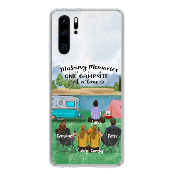 Custom Personalized Camping Phone Case - Couple With 3 Kids - Gift Idea For Camping Lover - Case For Xiaomi, Oppo And Huawei