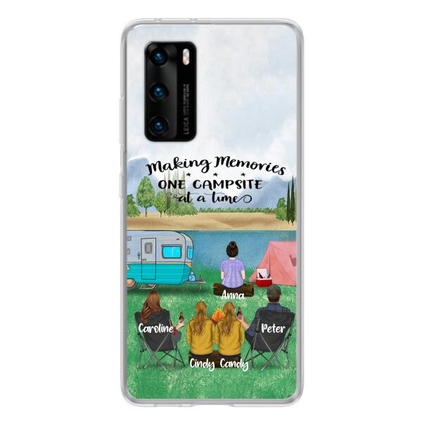 Custom Personalized Camping Phone Case - Couple With 3 Kids - Gift Idea For Camping Lover - Case For Xiaomi, Oppo And Huawei