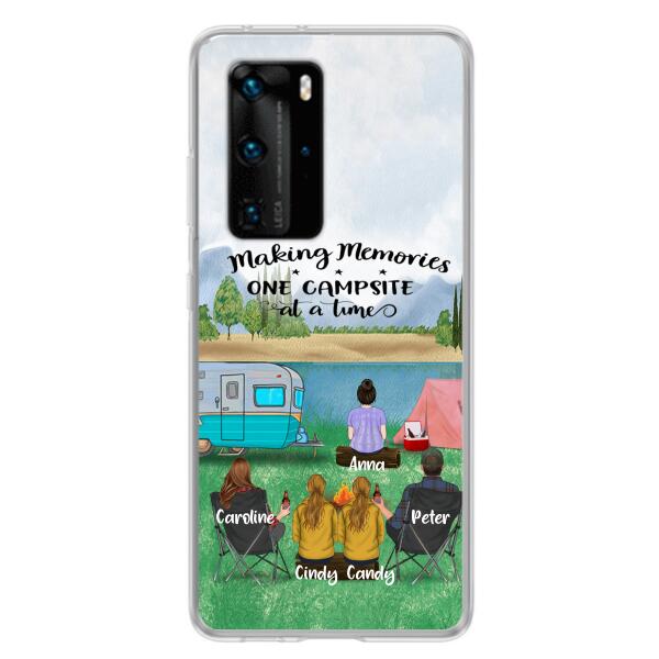 Custom Personalized Camping Phone Case - Couple With 3 Kids - Gift Idea For Camping Lover - Case For Xiaomi, Oppo And Huawei