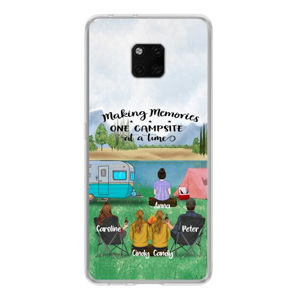 Custom Personalized Camping Phone Case - Couple With 3 Kids - Gift Idea For Camping Lover - Case For Xiaomi, Oppo And Huawei