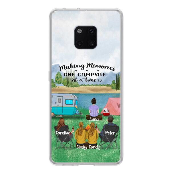 Custom Personalized Camping Phone Case - Couple With 3 Kids - Gift Idea For Camping Lover - Case For Xiaomi, Oppo And Huawei