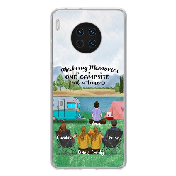 Custom Personalized Camping Phone Case - Couple With 3 Kids - Gift Idea For Camping Lover - Case For Xiaomi, Oppo And Huawei