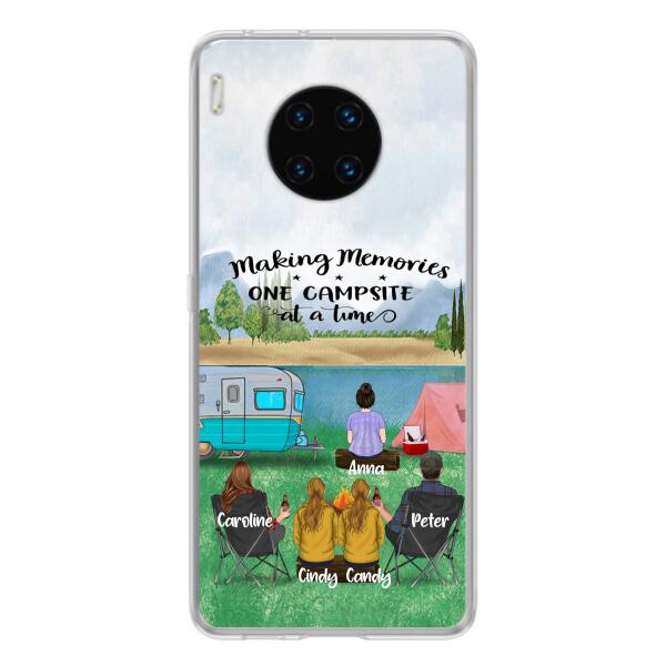 Custom Personalized Camping Phone Case - Couple With 3 Kids - Gift Idea For Camping Lover - Case For Xiaomi, Oppo And Huawei