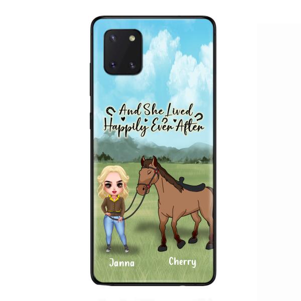 Custom Personalized Horse Girl Chibi iPhone and Samsung Cases - Gift For Horse Lovers - And She Lived Happily Ever After