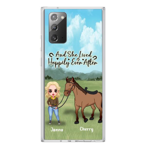 Custom Personalized Horse Girl Chibi iPhone and Samsung Cases - Gift For Horse Lovers - And She Lived Happily Ever After