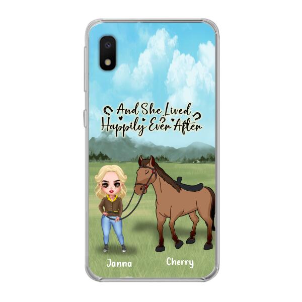 Custom Personalized Horse Girl Chibi iPhone and Samsung Cases - Gift For Horse Lovers - And She Lived Happily Ever After