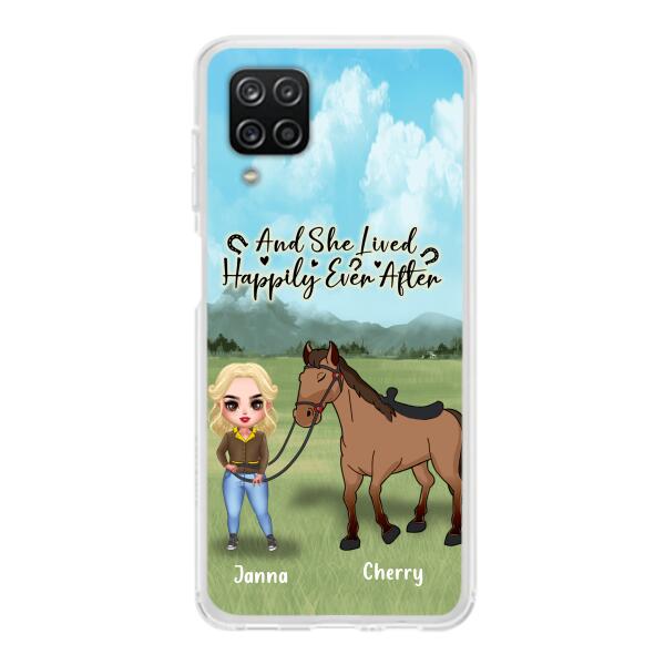 Custom Personalized Horse Girl Chibi iPhone and Samsung Cases - Gift For Horse Lovers - And She Lived Happily Ever After