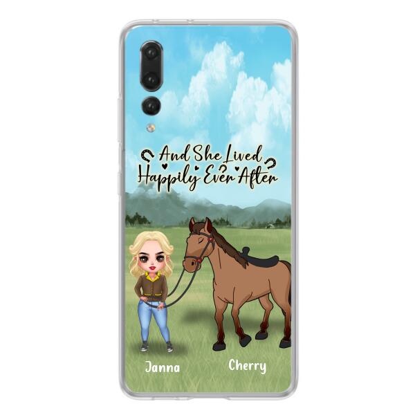 Customer Personalized Horse Girl Chibi Phone Case - Gift for Horse Lovers with the case for Huawei, Xiaomi and Oppo