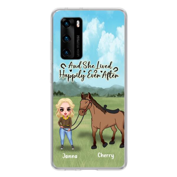 Customer Personalized Horse Girl Chibi Phone Case - Gift for Horse Lovers with the case for Huawei, Xiaomi and Oppo