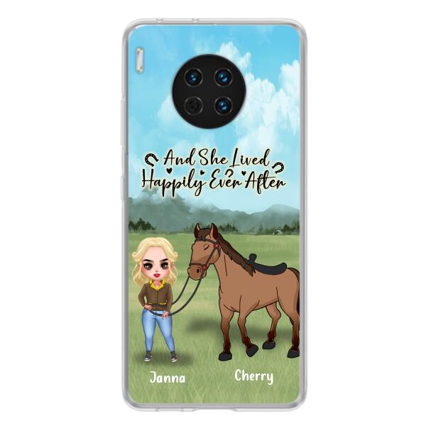 Customer Personalized Horse Girl Chibi Phone Case - Gift for Horse Lovers with the case for Huawei, Xiaomi and Oppo