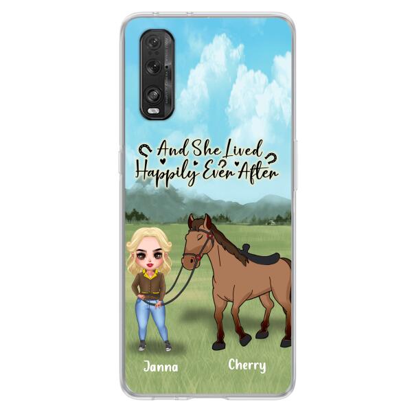 Customer Personalized Horse Girl Chibi Phone Case - Gift for Horse Lovers with the case for Huawei, Xiaomi and Oppo