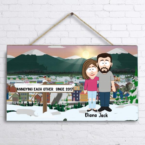 Custom Personalized Couple Doorsign - Valentine Gift For Couple - Annoying Each Other Since 2017